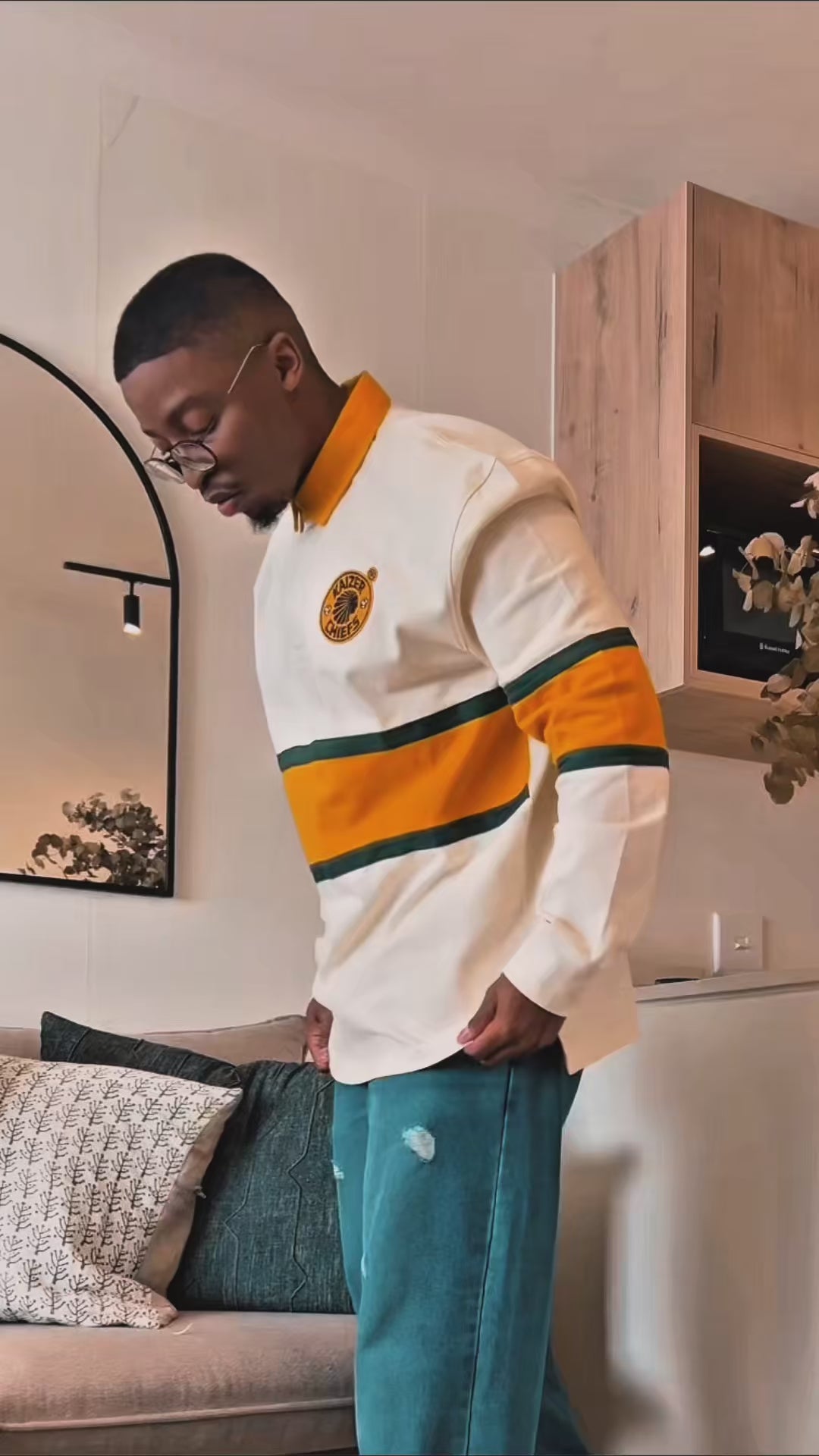 Kaizer Chiefs Long Sleeve Knitted Jersey-Butter
