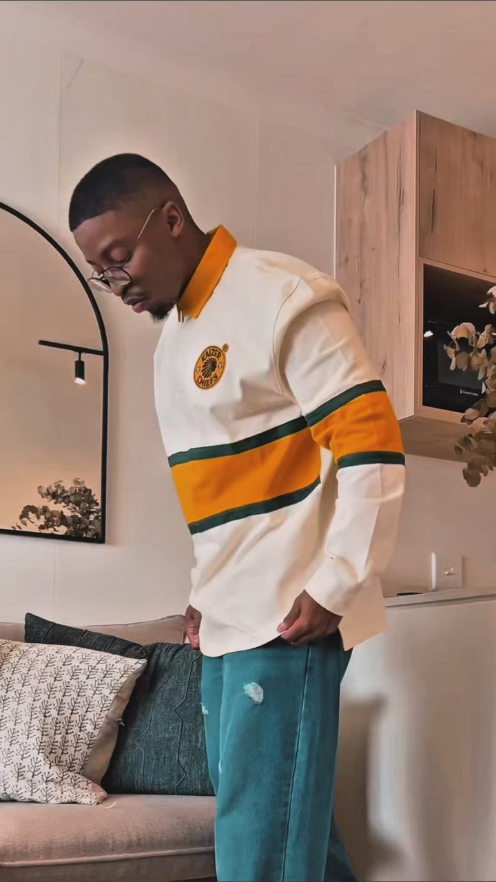 Kaizer Chiefs Long Sleeve Knitted Jersey-Butter, worn